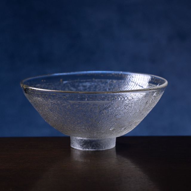 ガラス　抹茶茶碗