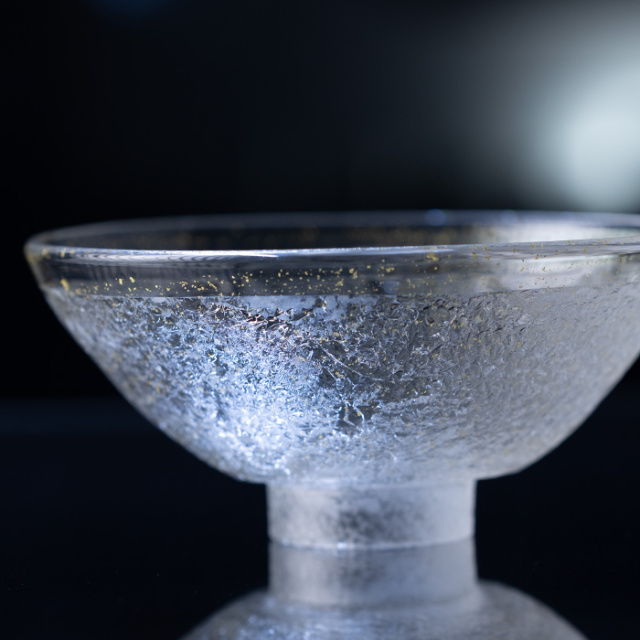 ガラス　抹茶茶碗