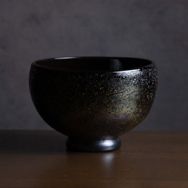 ガラス抹茶碗 | 黒凛茶碗（KOK-427） 作家「岸本耕平」