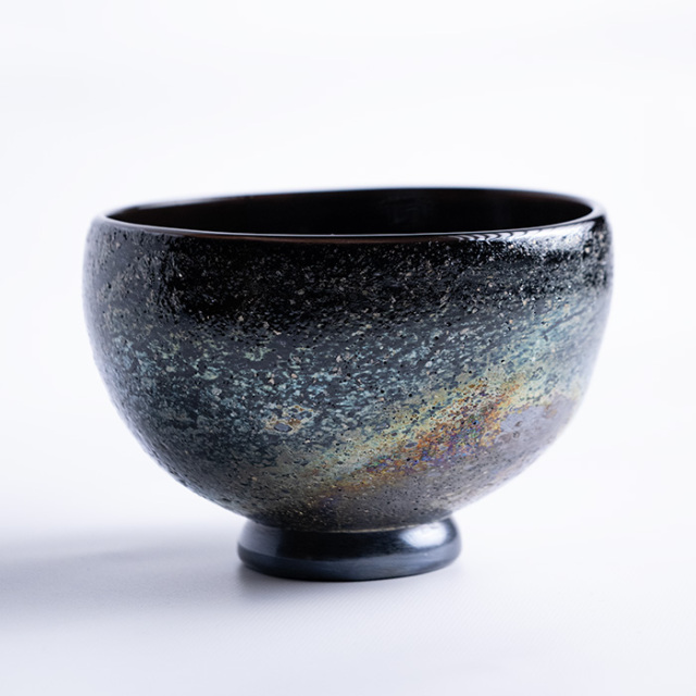 ガラス抹茶碗 | 黒凛茶碗（KOK-427） 作家「岸本耕平」