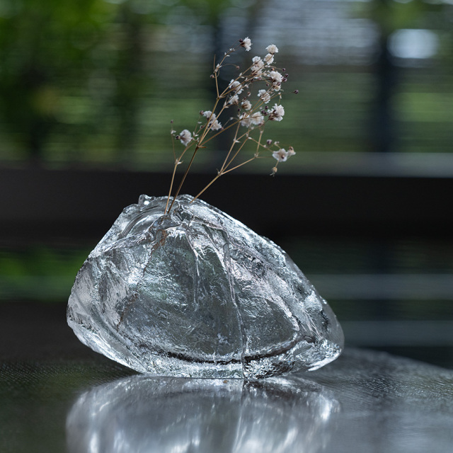ガラス　花器　　作家
