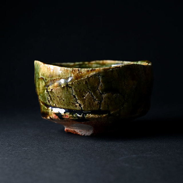 【共箱付】織部茶碗（MA-272） 作家「新学」
