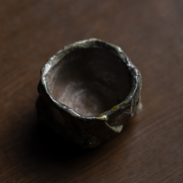 新学　伊賀鎬湯呑　未使用　箱無し ma356a.jpg