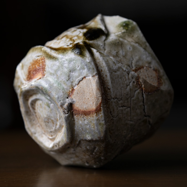 古伊賀茶碗 共箱付】伊賀鎬茶碗（MA-359) 作家「新学」