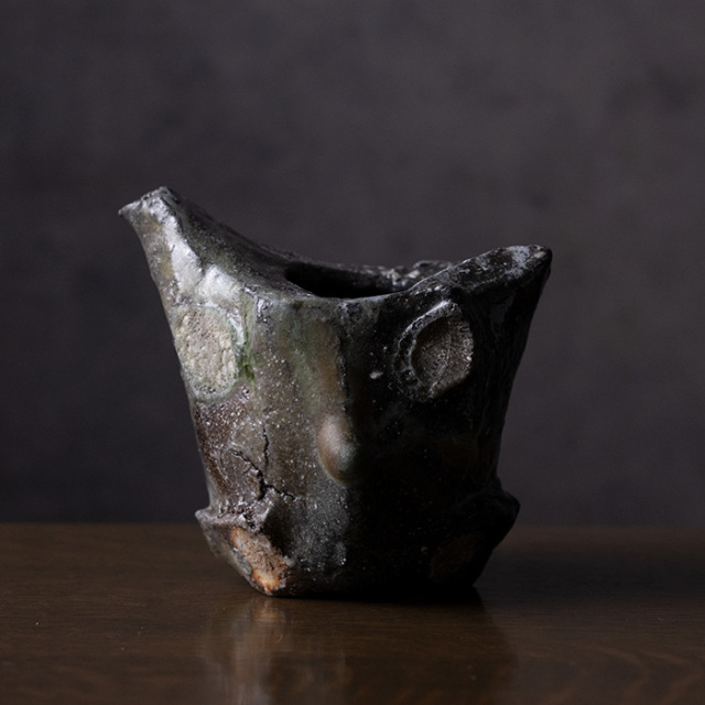 共箱付】伊賀鎬片口酒器（MA-364) 作家「新学」