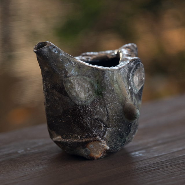 共箱付】伊賀鎬片口酒器（MA-364) 作家「新学」