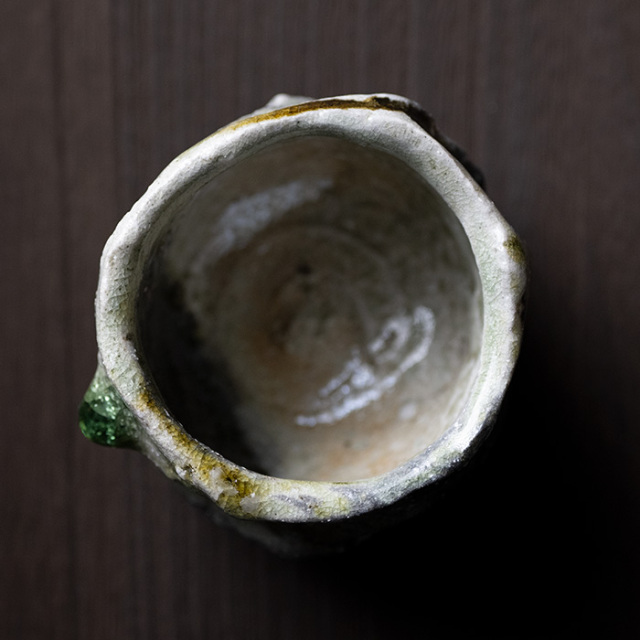 共箱付】伊賀鎬ぐい呑（MA-366) 作家「新学」