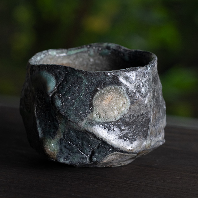 共箱付】伊賀鎬茶碗（MA-370) 作家「新学」