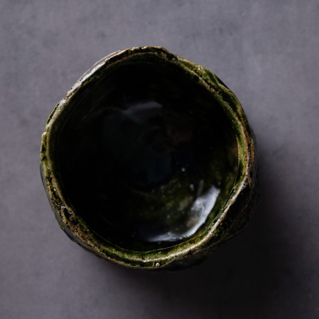 織部　茶碗　新学