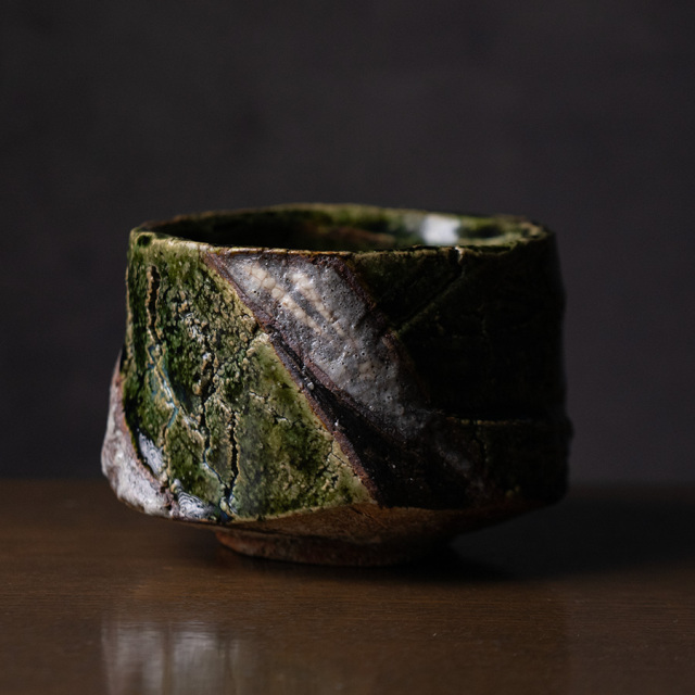 織部　茶碗　新学