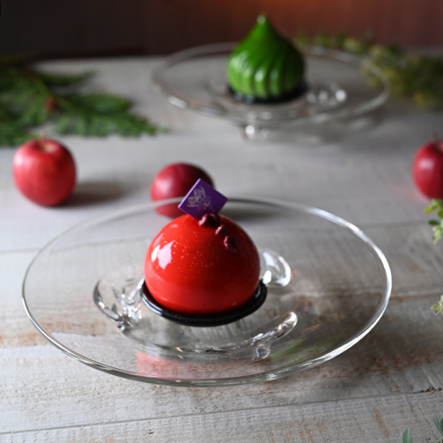 ガラス 三つ足プレート（MH-136） 作家「原光弘」