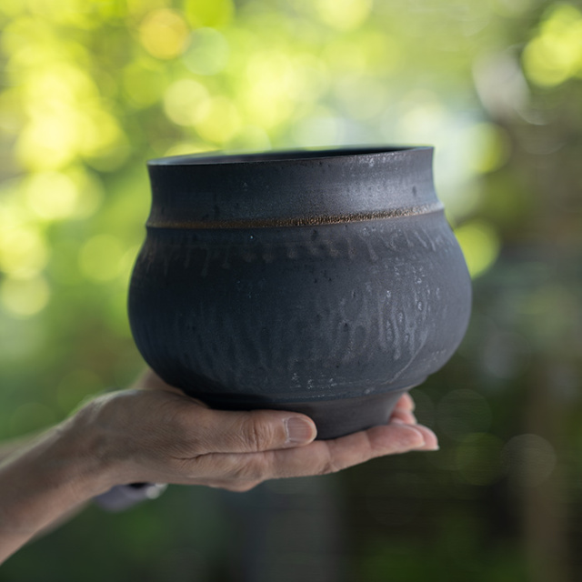 花器 | 黒鳴植木鉢 (MOT-004) 作家「田中元将」