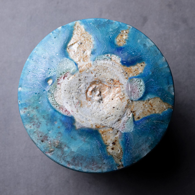 共箱付 | 青蛇旅茶碗 (MS-024) 作家 「清水万佐年」