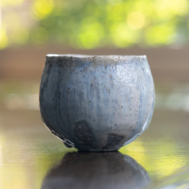 共箱付 | 蛇式唐津旅茶碗 (MS-026) 作家 「清水万佐年」