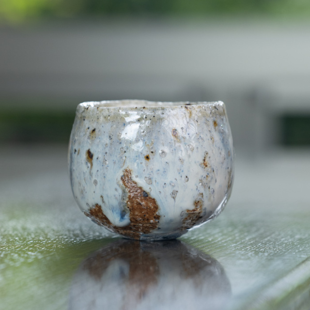 共箱付 | 蛇式唐津大酒呑 (MS-054) 作家 「清水万佐年」