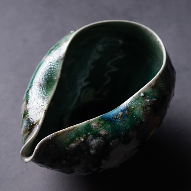 酒器 | 蛇式織部片口 (MS-074) 作家 「清水万佐年」