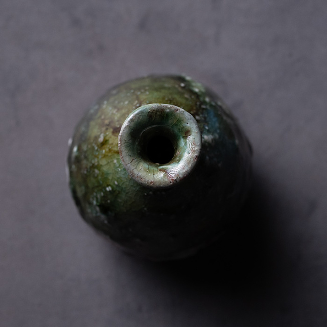 共箱付| 蛇式織部徳利 (MS-081) 作家 「清水万佐年」