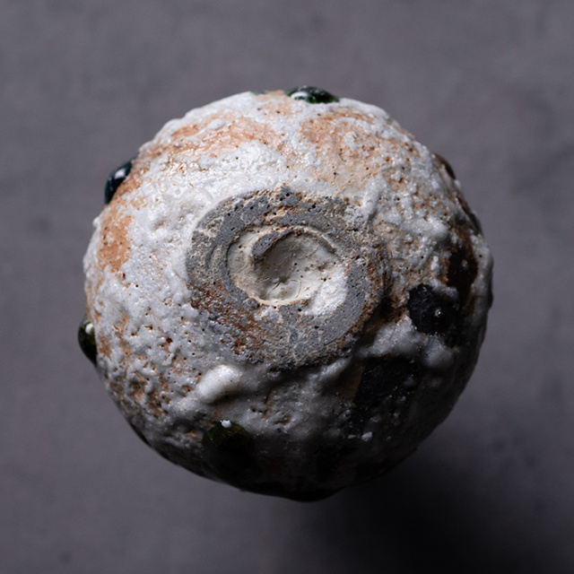 共箱付| 蛇式織部徳利 (MS-081) 作家 「清水万佐年」