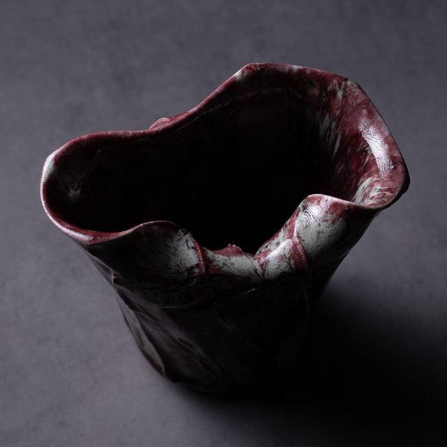 共箱付| 赤蛇花生 (MS-083) 作家 「清水万佐年」