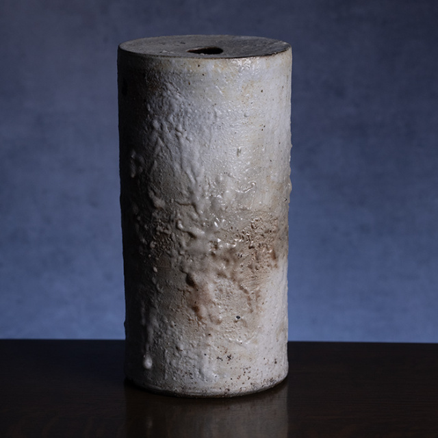 花瓶○丹波【清水美和雄作】丹羽の壺 一輪挿し 花器 作家物 桐共箱