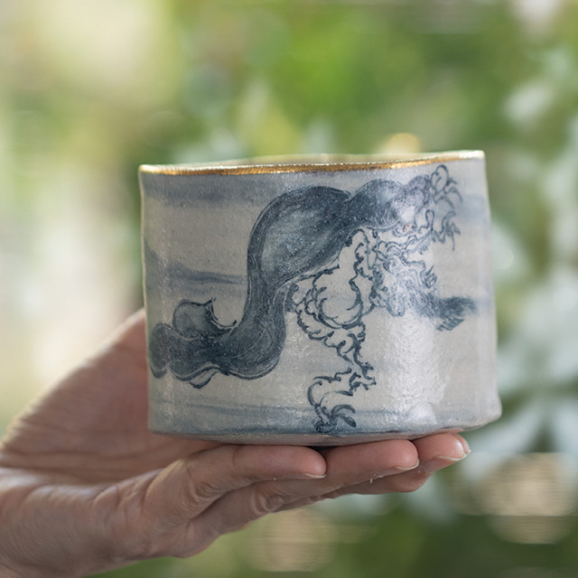 共箱付 | 百鬼夜行旅茶碗 (MS-110) 作家 「清水万佐年」