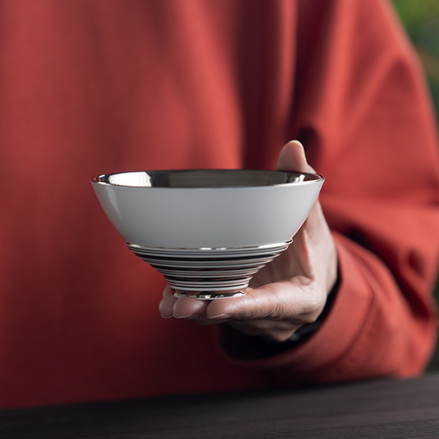 和食器 Layer.series お茶わん SILVER 作家「田中雅文」