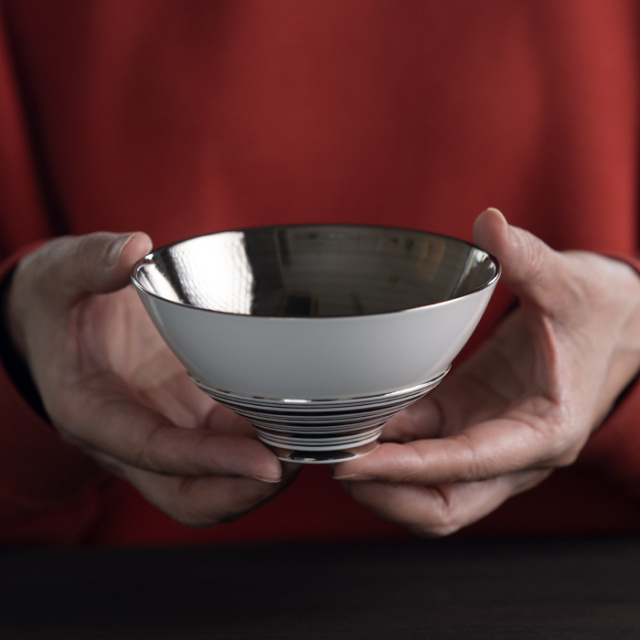 和食器 Layer.series お茶わん SILVER 作家「田中雅文」