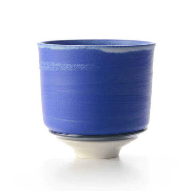 彩泥三重茶碗「CUSTOM”蒼""」（共箱付） 　作家「田中雅文」 