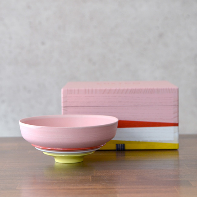 彩泥四重茶碗「CUSTOM”Pink""」（共箱付） 　作家「田中雅文」