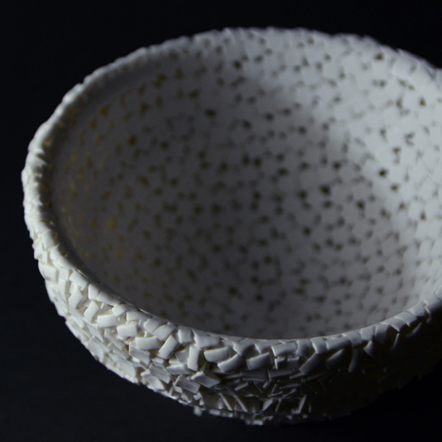 CONGLOMERATE 白磁茶碗（共箱付）　作家「田中雅文」 