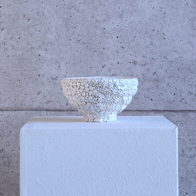 CONGLOMERATE 白磁茶碗（共箱付）　作家「田中雅文」 