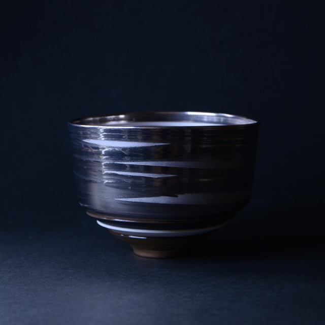 共箱付】彩泥四重茶碗「JEWEL”シルバー”」（MT-052） 作家「田中雅文」
