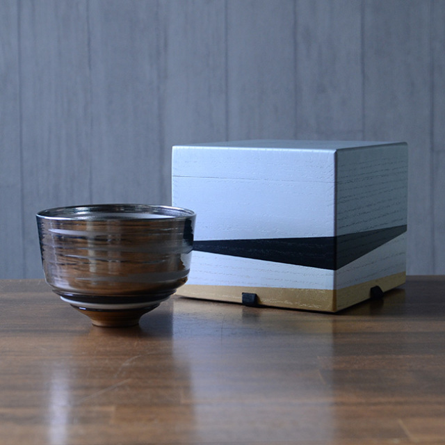 共箱付】彩泥四重茶碗「JEWEL”シルバー”」（MT-052） 作家「田中雅文」