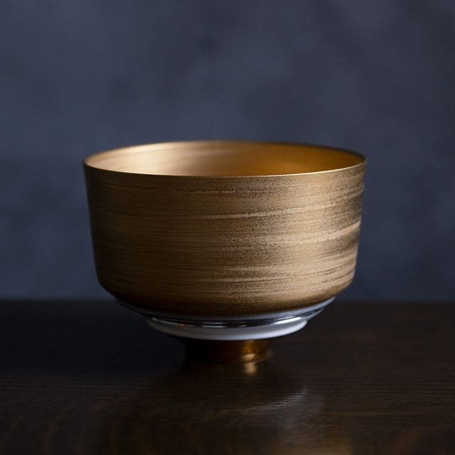 【共箱付】彩泥四重茶碗「JEWEL”ゴールド”」（MT-062）　作家「田中雅文」