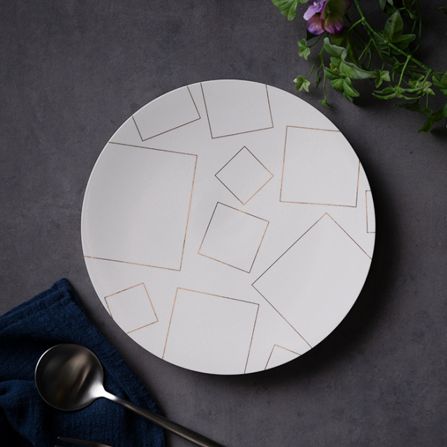 和食器 | 中皿 | Layer.series Flat plate 7「Gold Decal」 (MT-066