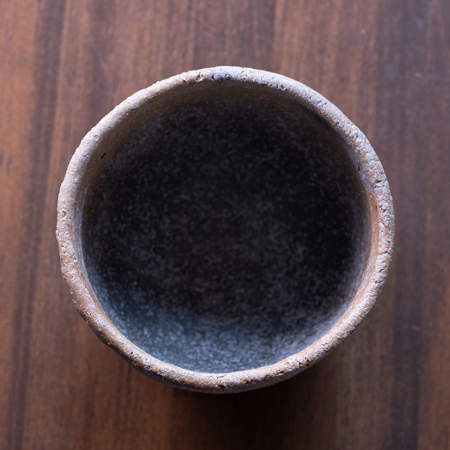 陶芸家 山本雅彦 焼締長石腕 茶碗 現代作家