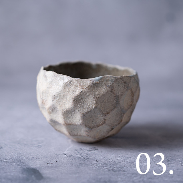 山本雅彦さん　木の実六寸皿3枚 面体碗(MY-077) 作家「山本雅彦」