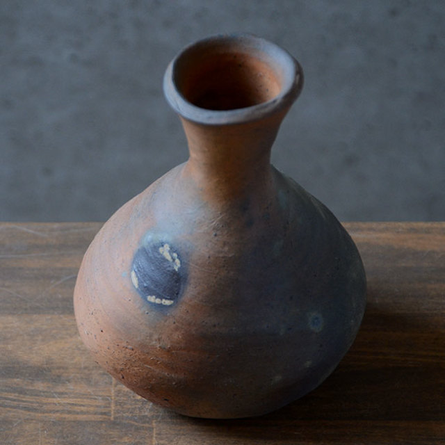 和食器　南蛮扁壺花生（共箱付no.1）　作家「川淵直樹」