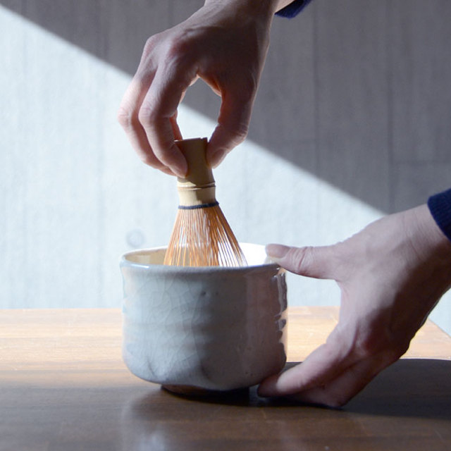 美濃粉引茶碗（共箱付A） 作家「林隆一郎」 