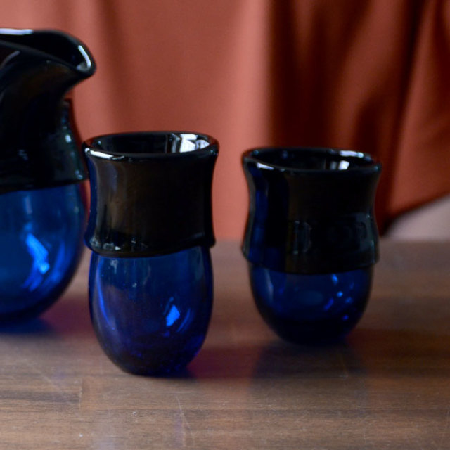 ガラス　DOMAKI ""Blue"" 酒器揃no.3　作家「飯田将平」