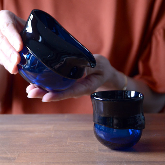 ガラス　DOMAKI ""Blue"" 酒器揃no.4　作家「飯田将平」