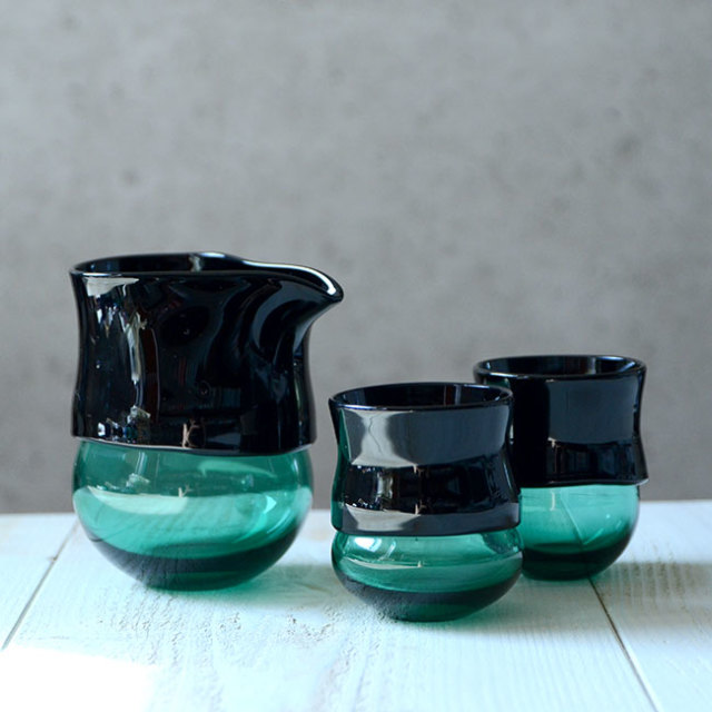 ガラス　DOMAKI ""Green"" 酒器揃no.1　作家「飯田将平」