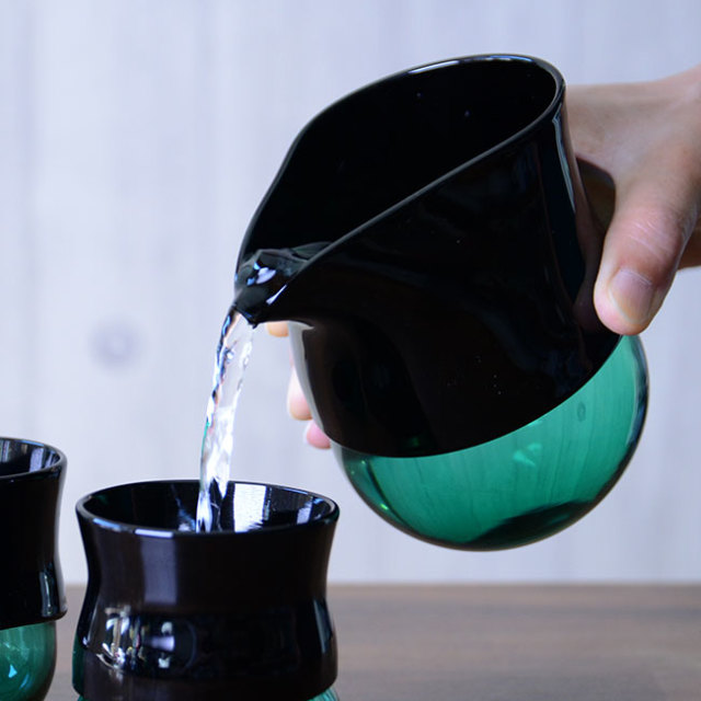 ガラス　DOMAKI ""Green"" 酒器揃no.1　作家「飯田将平」