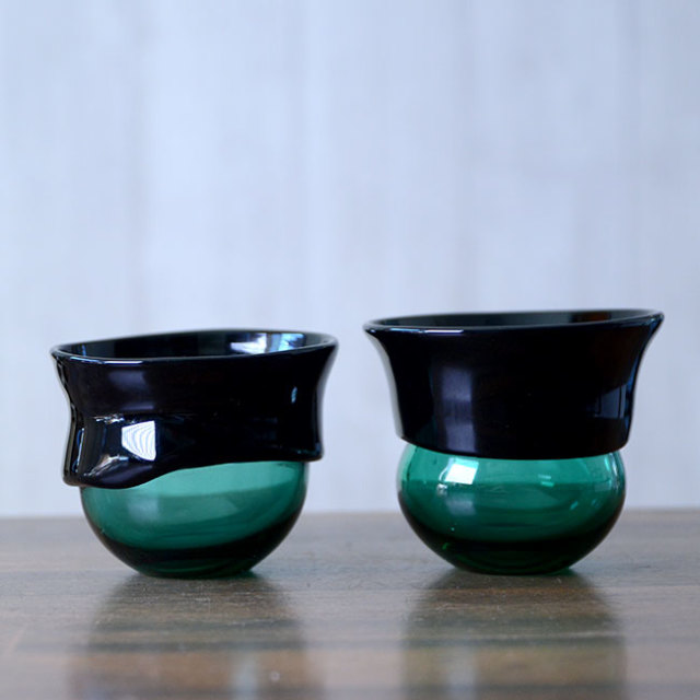 ガラス　DOMAKI ""Green"" 酒器揃no.2　作家「飯田将平」