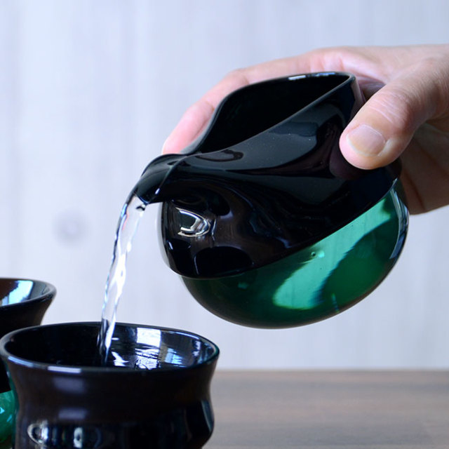 ガラス　DOMAKI ""Green"" 酒器揃no.2　作家「飯田将平」