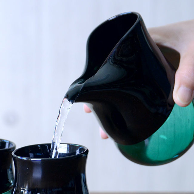 ガラス　DOMAKI ""Green"" 酒器揃no.5　作家「飯田将平」
