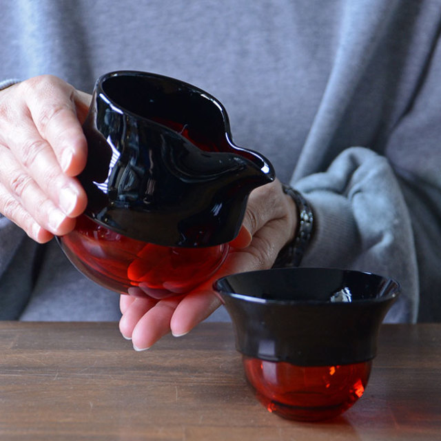 ガラス　DOMAKI ""Red"" 酒器揃no.1　作家「飯田将平」