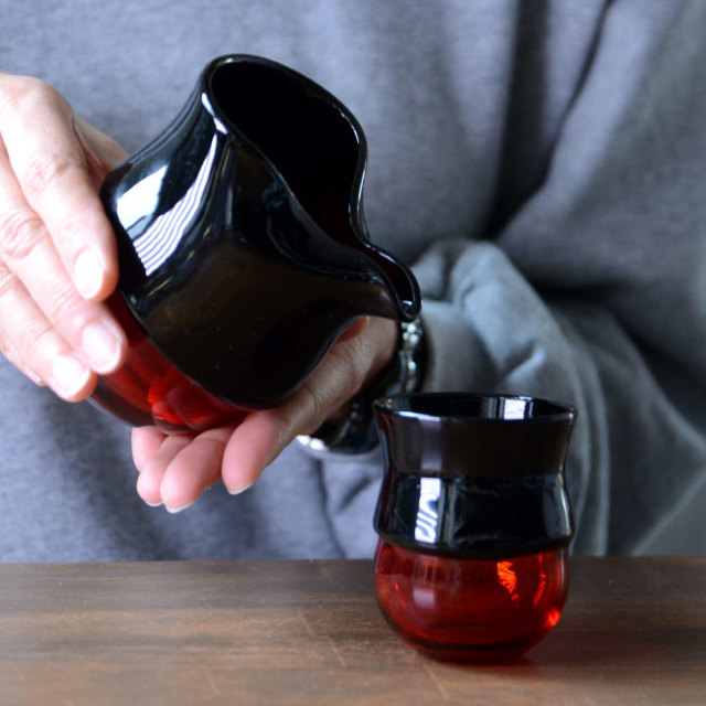 ガラス　DOMAKI ""Red"" 酒器揃no.5　作家「飯田将平」