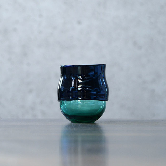 ガラス　DOMAKI “Green” ぐい呑（SI-037）　作家「飯田将平」