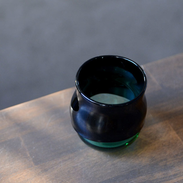 ガラス　DOMAKI “Green” ぐい呑（SI-037）　作家「飯田将平」